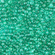 Glasperlen rocailles 11/0 (2mm) Transparent petrol green